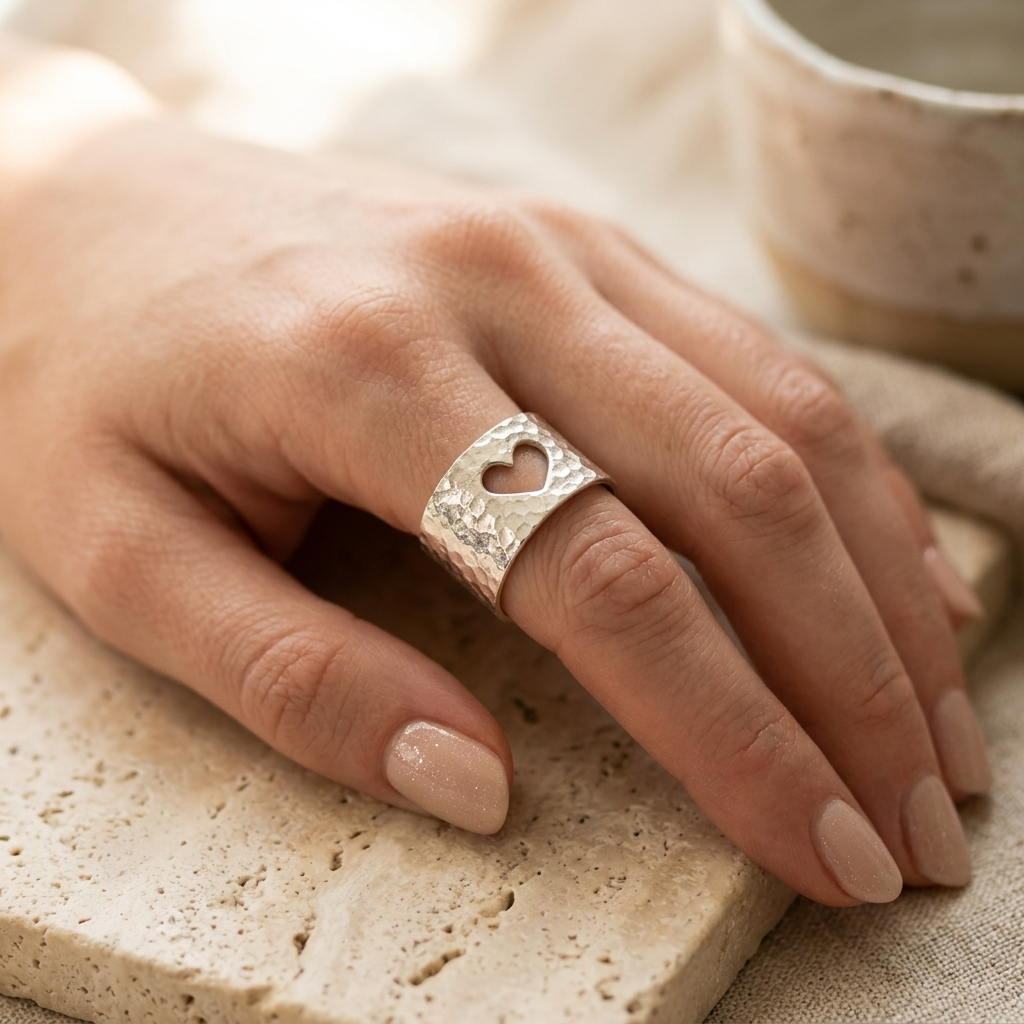 Anillo Corazón Calado Plata 925
