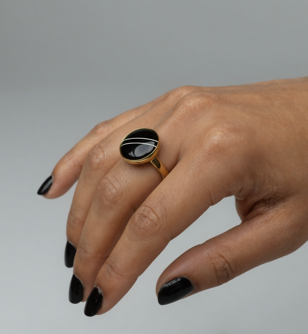 Anillo Maia 15mm Oro 9k
