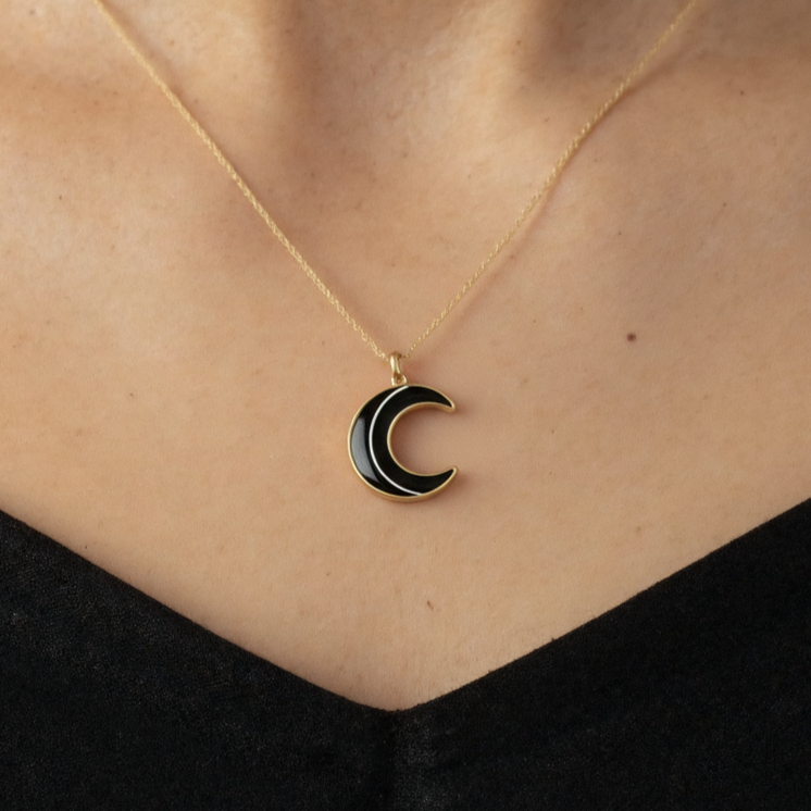 Dije Luna 15mm Oro 9k