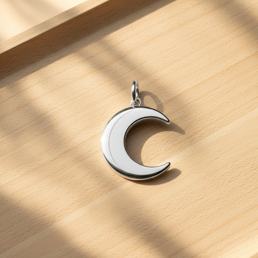 Dije Luna 15mm Plata 925