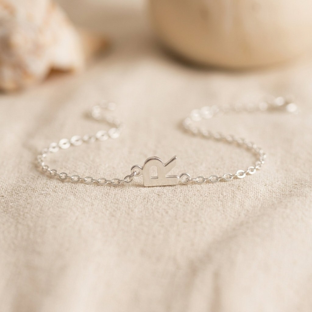 Pulsera forcé con inicial calada Plata 925