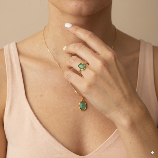 Set Atria 9mm Oro 18k (Anillo + Dije)