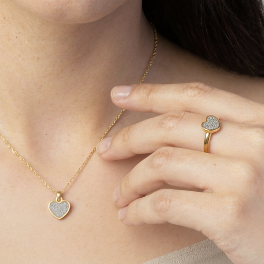 Set Petra 9mm (Anillo + Dije) Oro 9k