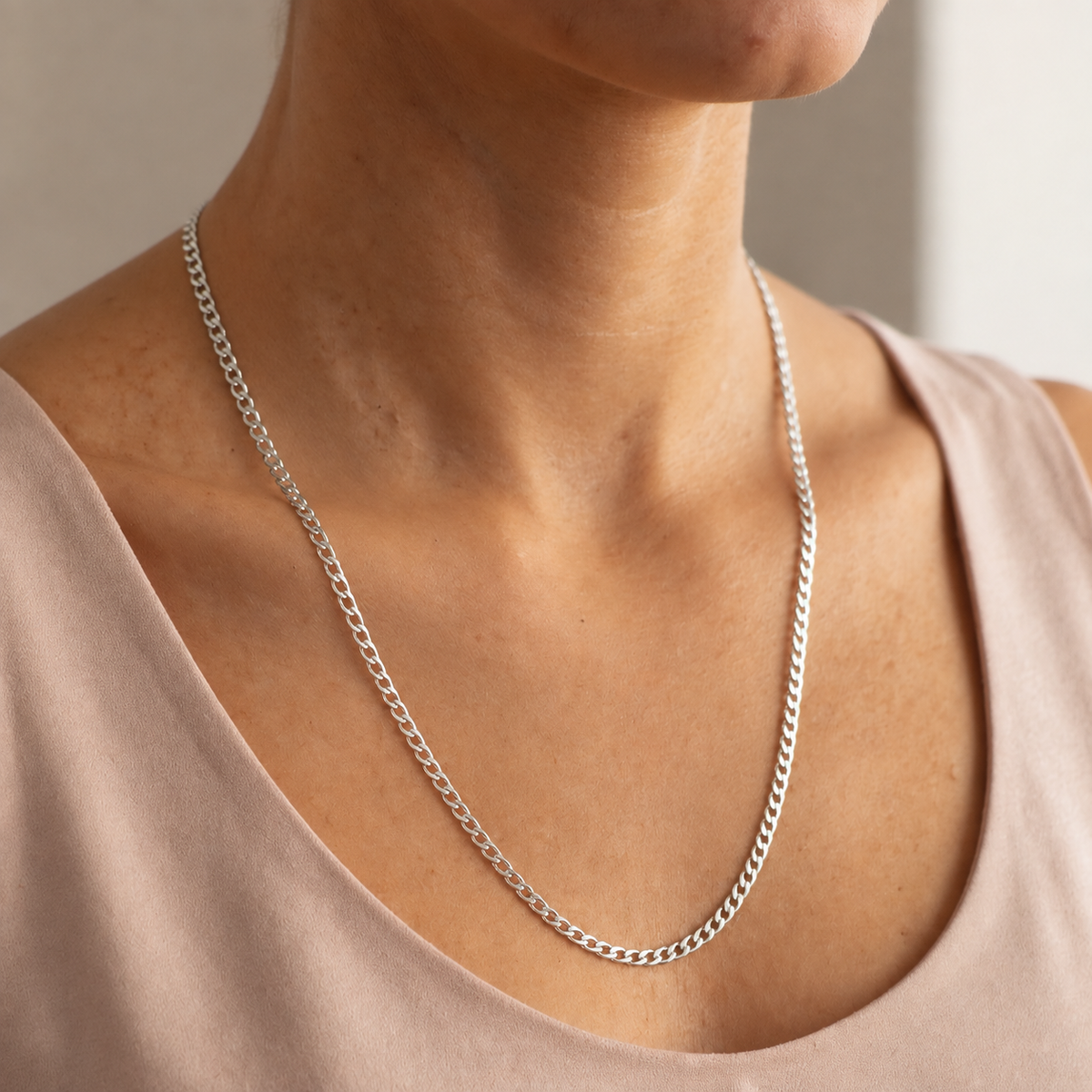 Cadena Grumet 60 cm Plata 925