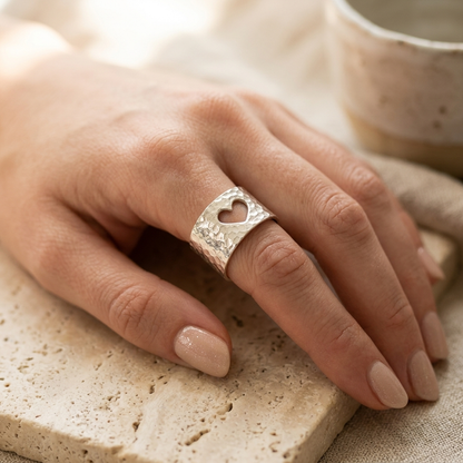 Anillo Corazón Calado Plata 925