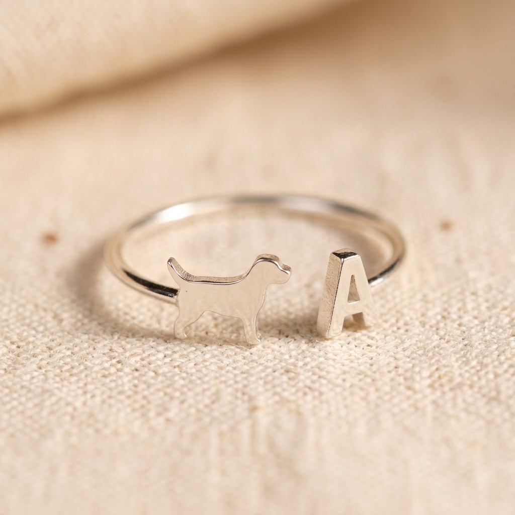 Anillo Firu con inicial Plata 950
