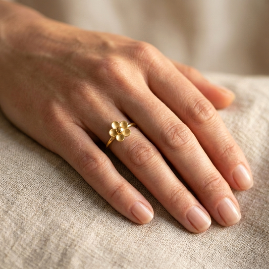Anillo No Me Olvides Oro 18k