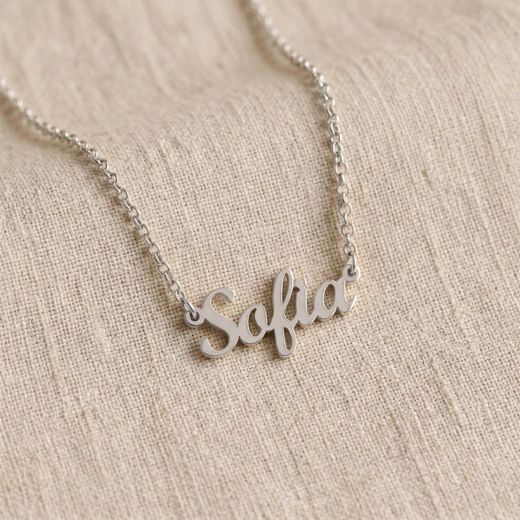 Cadena rolo con Nombre calado en Plata 950