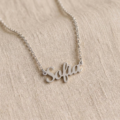 Cadena rolo con Nombre calado en Plata 950