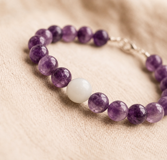Pulsera Amatista con cuenta personalizada