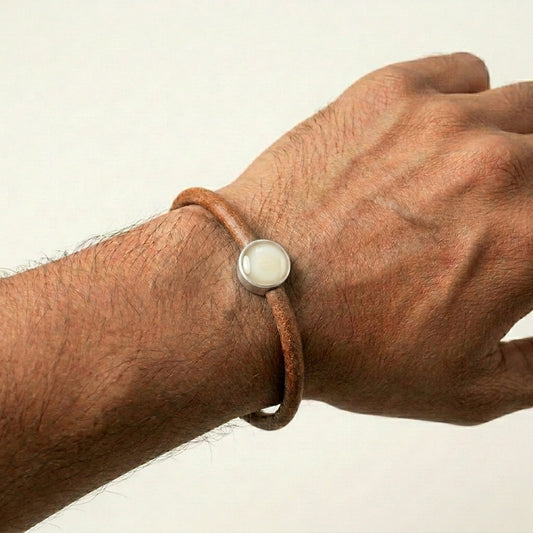 Pulsera de cuero con Charm Plata 925
