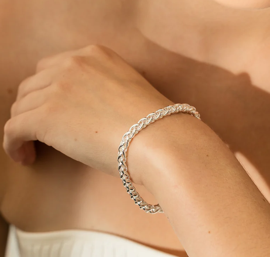 Pulsera Espiga Gruesa Plata 925
