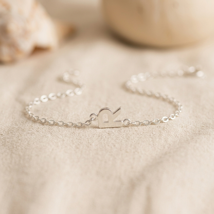 Pulsera forcé con inicial calada Plata 925