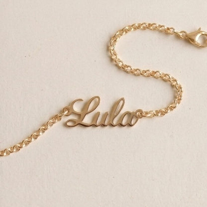 Pulsera con Nombre calado en Oro 9k