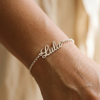 Pulsera con Nombre calado en Plata 950