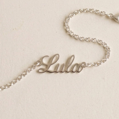 Pulsera con Nombre calado en Plata 950